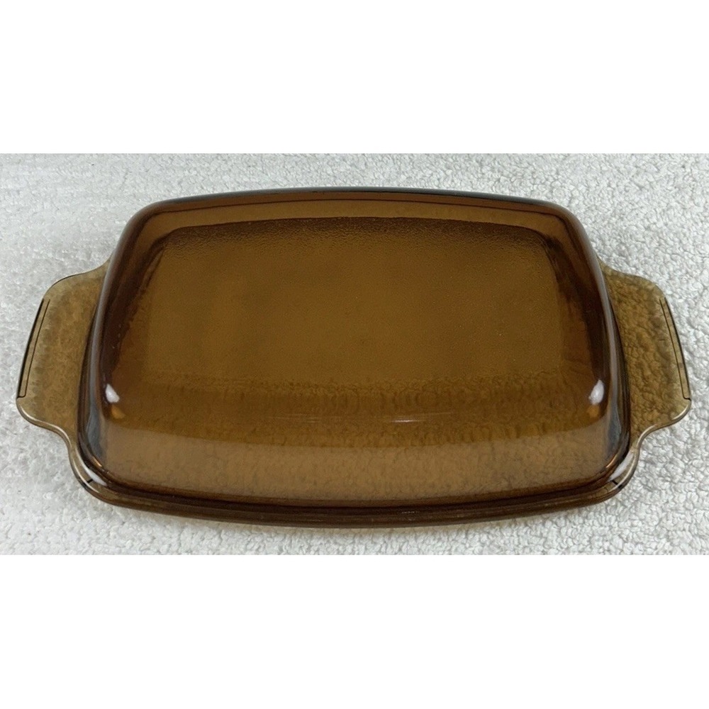 Vtg West Bend Slow Cooker Amber Brown Rectangle Glass Lid REPLACEMENT 4/6Qt EUC